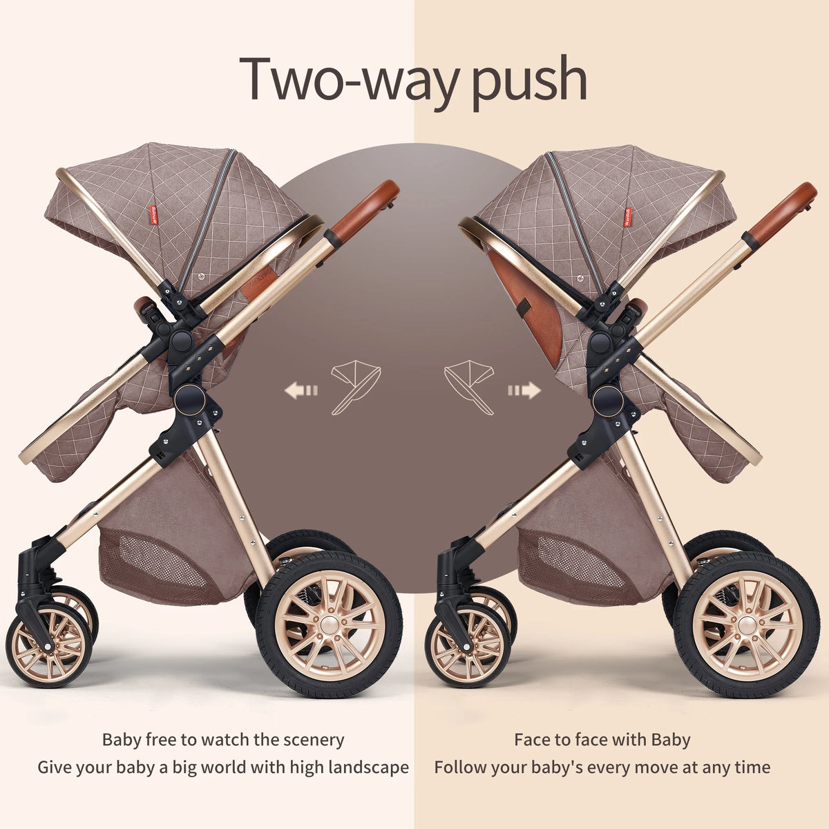 All-in-One Luxury Pram: Vista 3-in-1 Stroller with Reversible Parent-Facing Seat & High Landscape