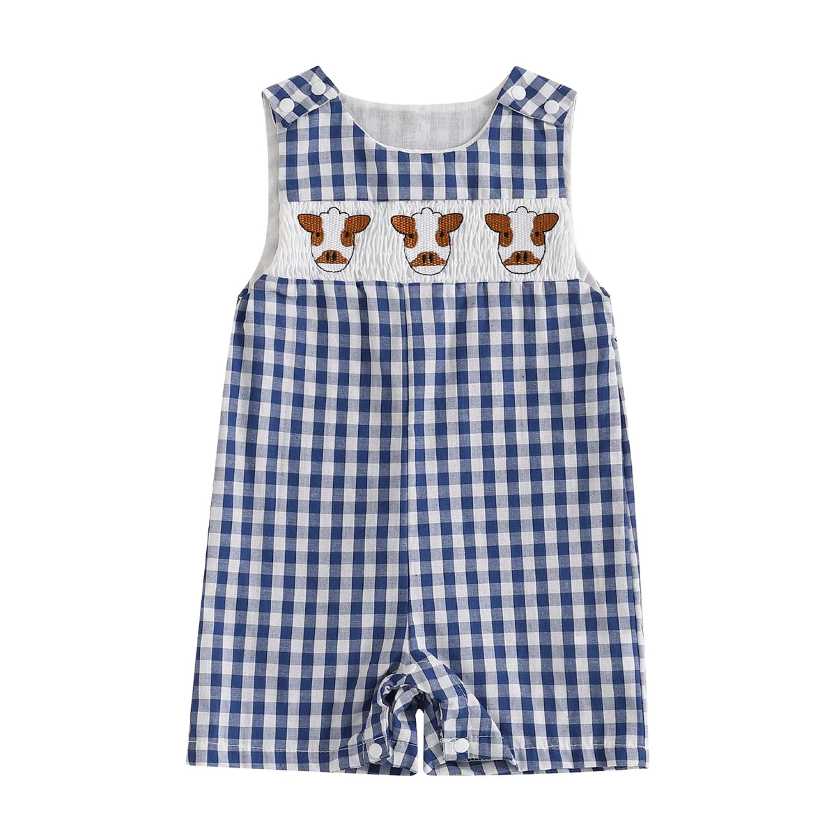 New Baby Boy Romper Cute Embroidered Sleeveless Buttons Short Jumpsuits 2026 Summer Toddler Overalls 0-18M