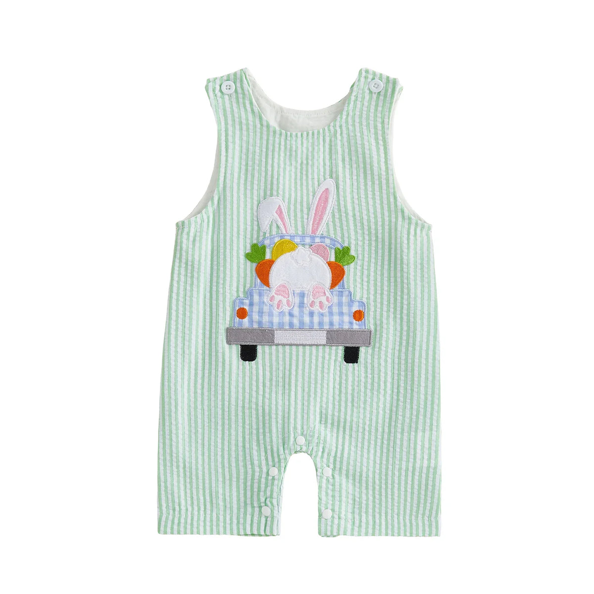 New Baby Boy Romper Cute Embroidered Sleeveless Buttons Short Jumpsuits 2026 Summer Toddler Overalls 0-18M