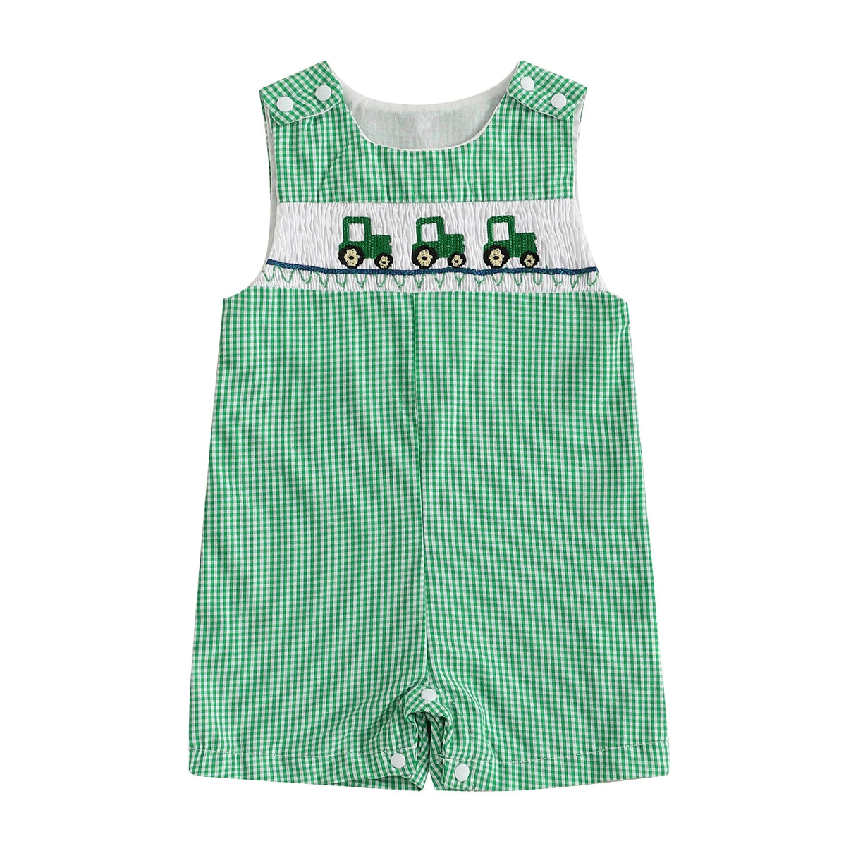 New Baby Boy Romper Cute Embroidered Sleeveless Buttons Short Jumpsuits 2026 Summer Toddler Overalls 0-18M