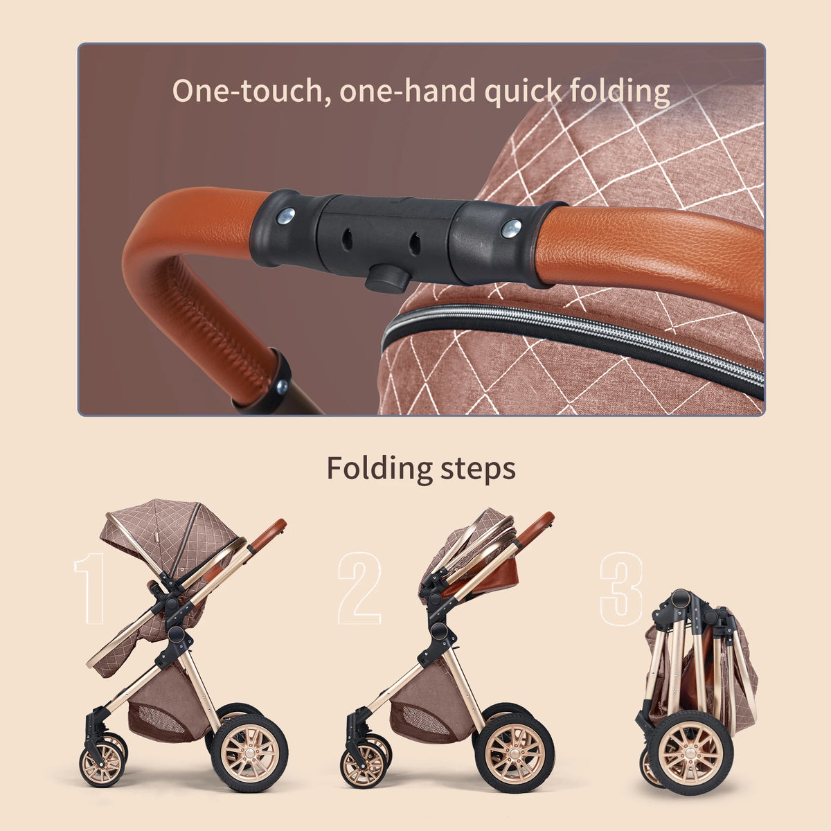 All-in-One Luxury Pram: Vista 3-in-1 Stroller with Reversible Parent-Facing Seat & High Landscape