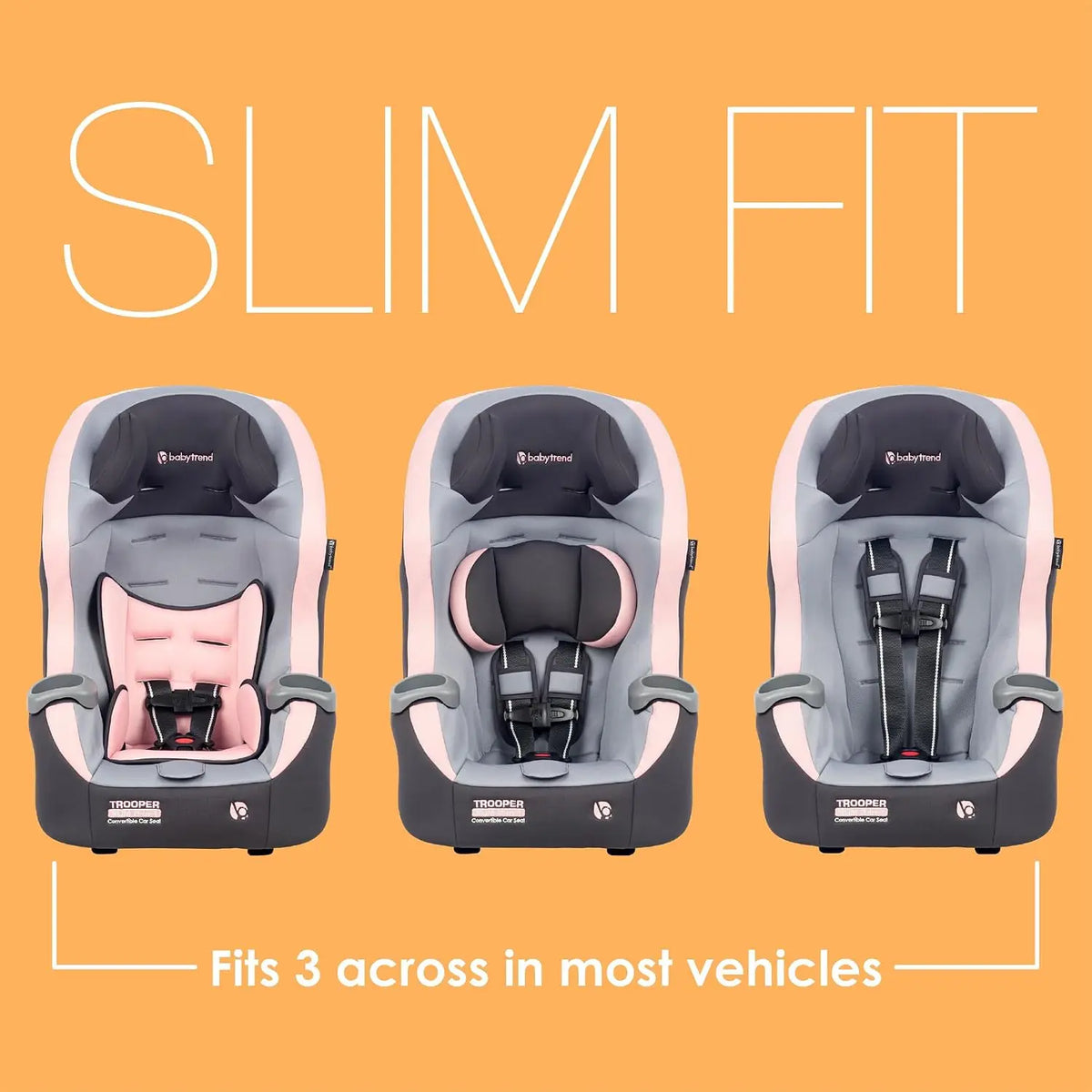3-in-1 Convertible Car Seat, Quartz Pink – Slim Fit, 3-in-1 Growth Modes, Lightweight Design, Adjustable Comfort Padding