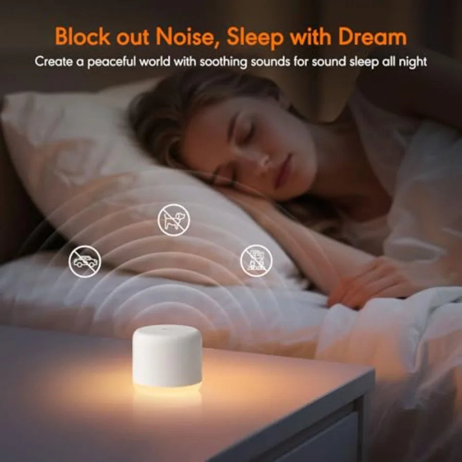 Noise Machine with Night Light, 18 Soothing Sounds Portable Sound Machine for Baby Adults, Mini Travel Sound Machine for Sleepi
