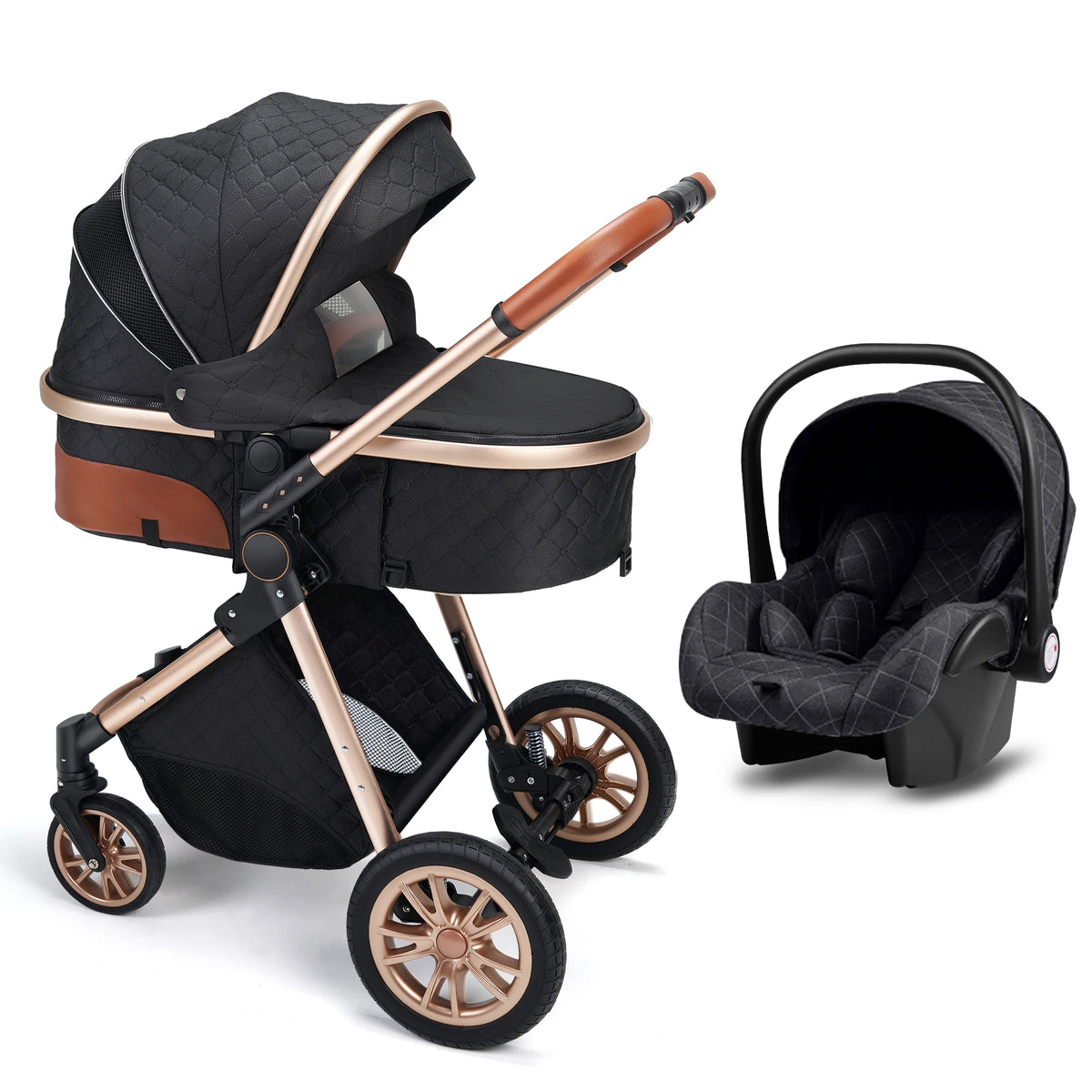 All-in-One Luxury Pram: Vista 3-in-1 Stroller with Reversible Parent-Facing Seat & High Landscape