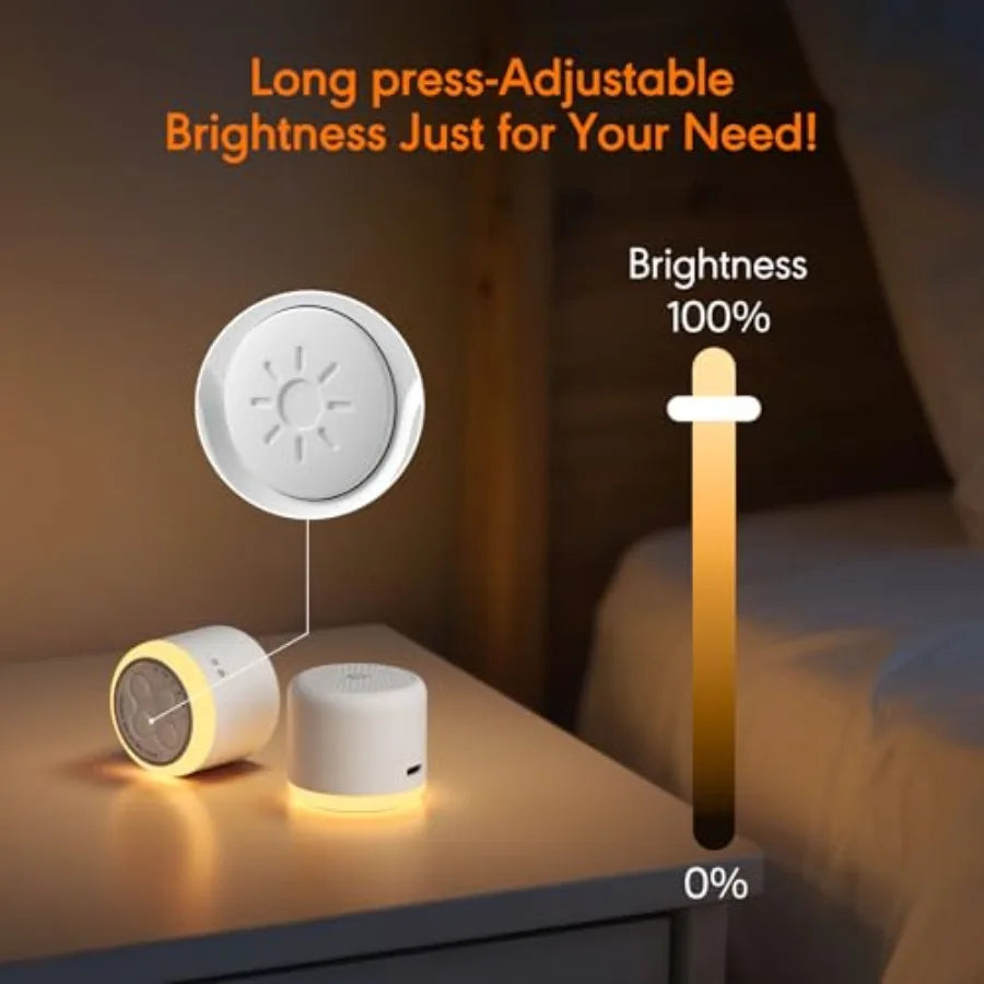 Noise Machine with Night Light, 18 Soothing Sounds Portable Sound Machine for Baby Adults, Mini Travel Sound Machine for Sleepi