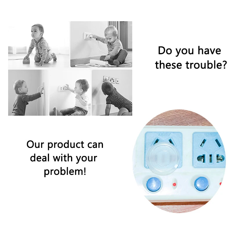 Clear Pull Tab Outlet Safety Plugs Childproof Electrical Socket Covers Anti‑Electric Shock Protective Caps for Baby Safety