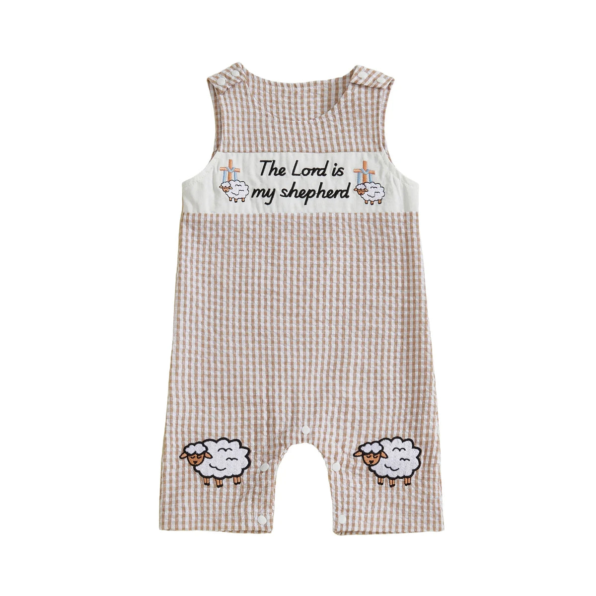 New Baby Boy Romper Cute Embroidered Sleeveless Buttons Short Jumpsuits 2026 Summer Toddler Overalls 0-18M