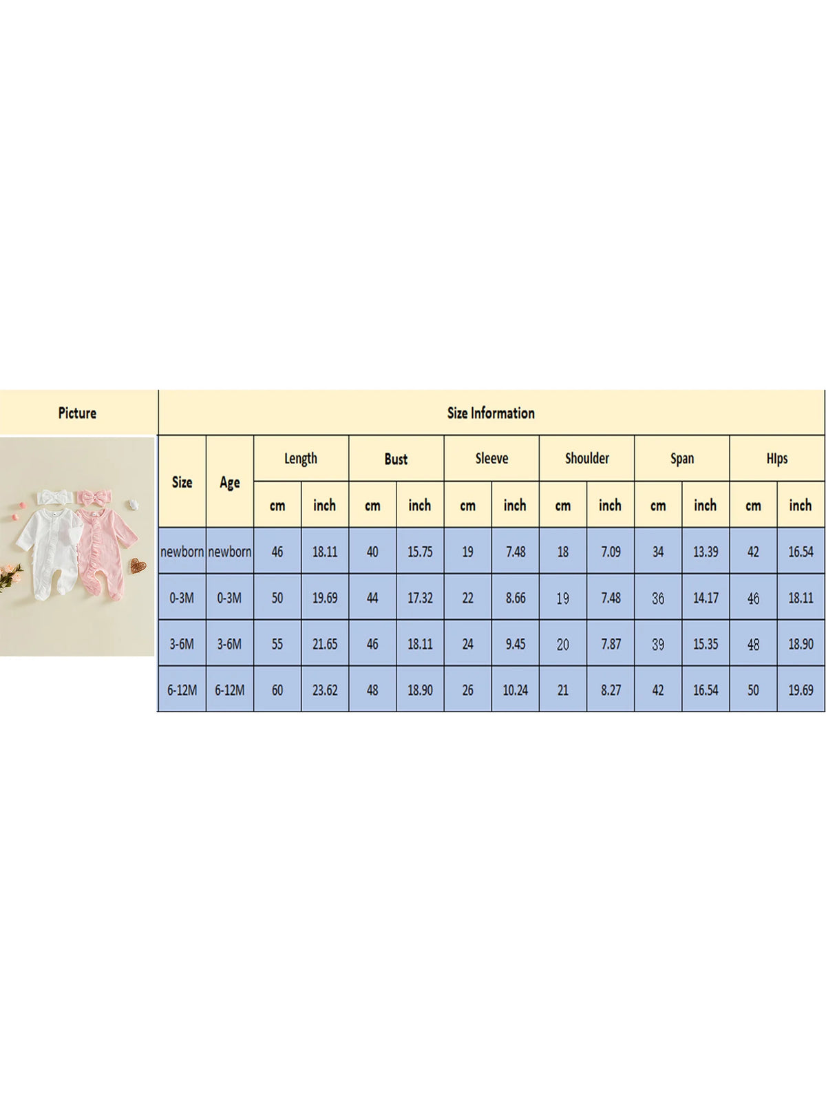 Girl-Footie-Pajamas Romper Pajamas Eyelet Ruffled Baby Girl Footie Ruffled Long Eyelet-Ruffled Sleeve Romper Headband Long